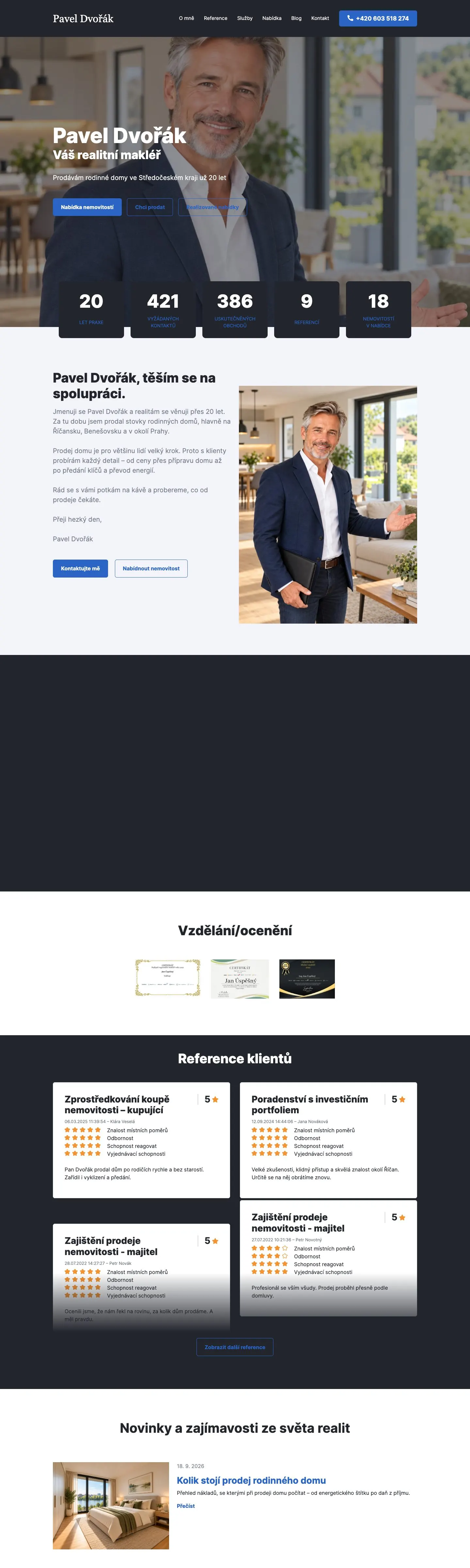 Šablona webu makléře 9 na počítači